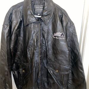 Men's Black Bomber Jacket with Embroidered Logo